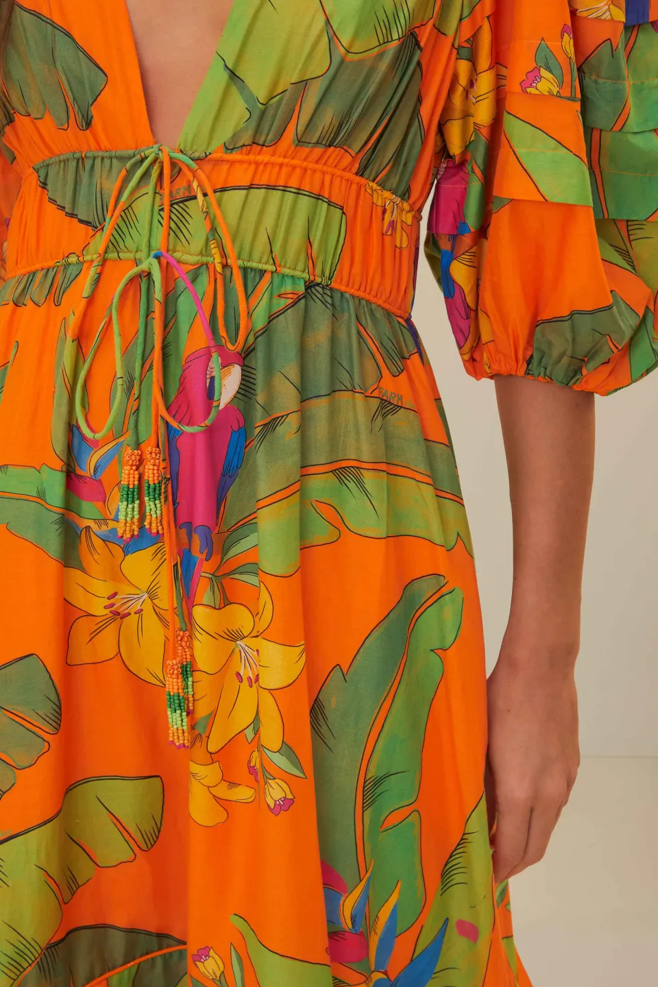 FARM Rio Robes Midi<Robe midi orange Fresh Macaws
