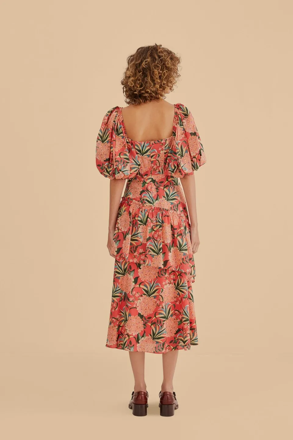 FARM Rio Robes Midi<Robe midi rouge à découpes Pineapple Bloom