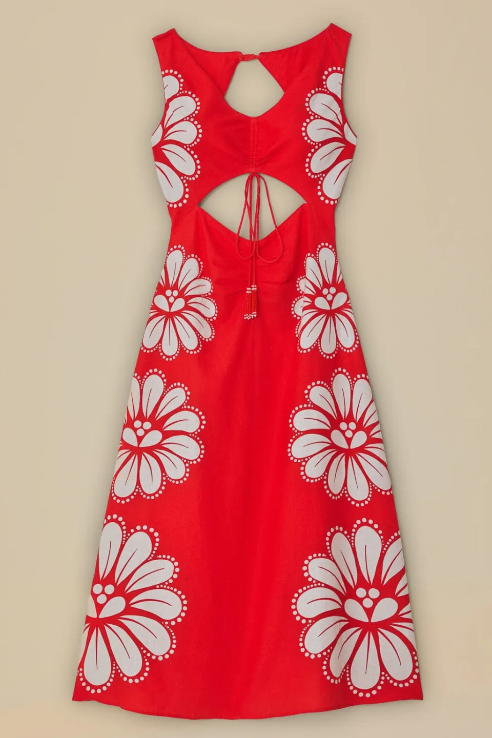 FARM Rio Robes Midi<Robe midi rouge Ainika Shell LENZING™ ECOVERO™ Euroflax™