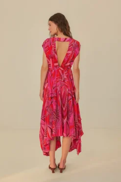 FARM Rio Robes Midi<Robe midi rouge Endless Summer à col en V