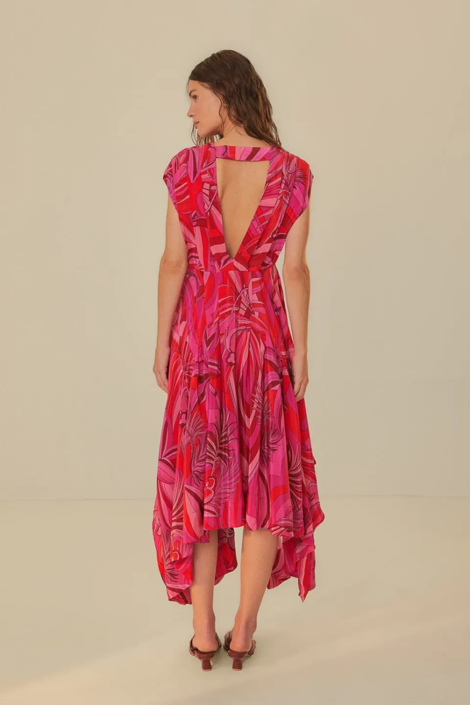 FARM Rio Robes Midi<Robe midi rouge Endless Summer à col en V