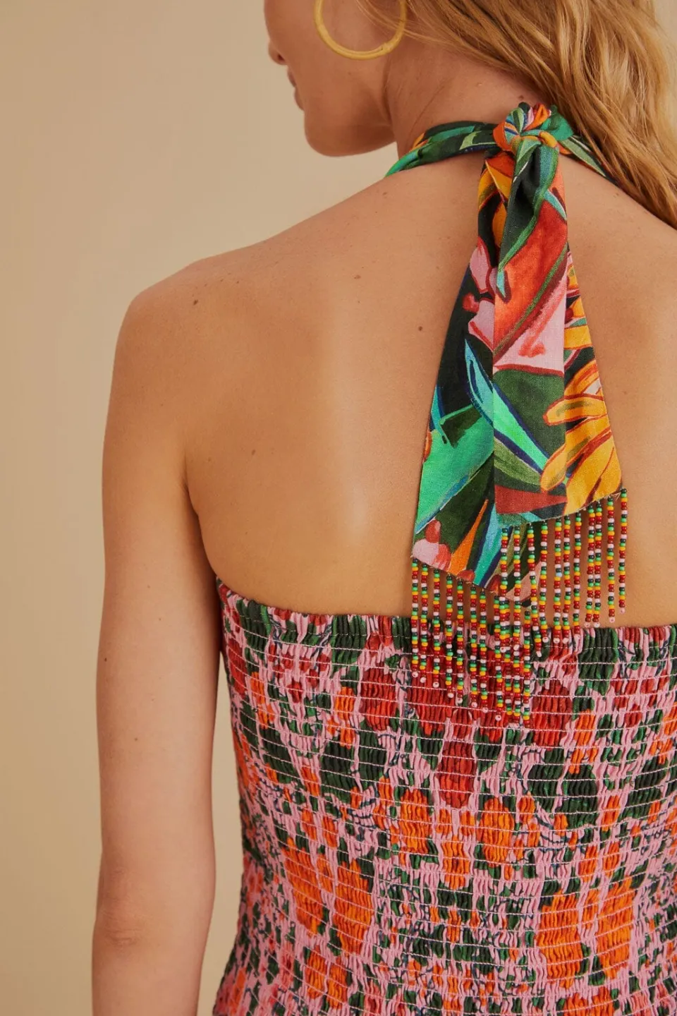 FARM Rio Robes Midi<Robe midi sans manches avec foulard Ivy à cœurs mélangés