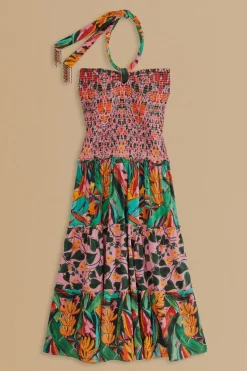 FARM Rio Robes Midi<Robe midi sans manches avec foulard Ivy à cœurs mélangés
