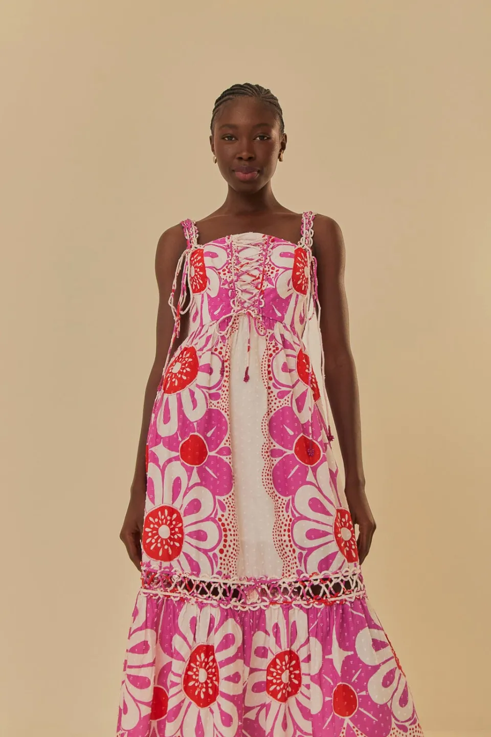 FARM Rio Robes Midi<Robe midi sans manches Maia blanc cassé