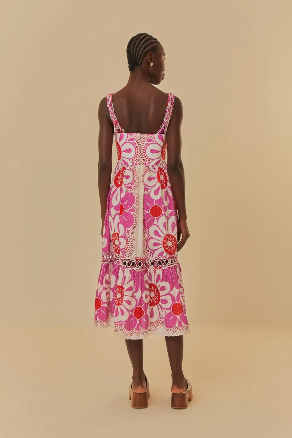 FARM Rio Robes Midi<Robe midi sans manches Maia blanc cassé