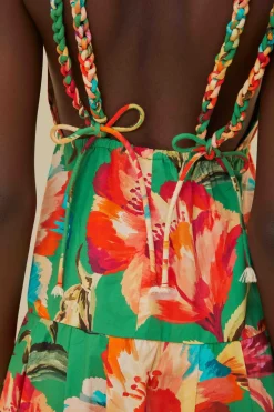 FARM Rio  Robes Midi<Robe midi sans manches Tropicart verte