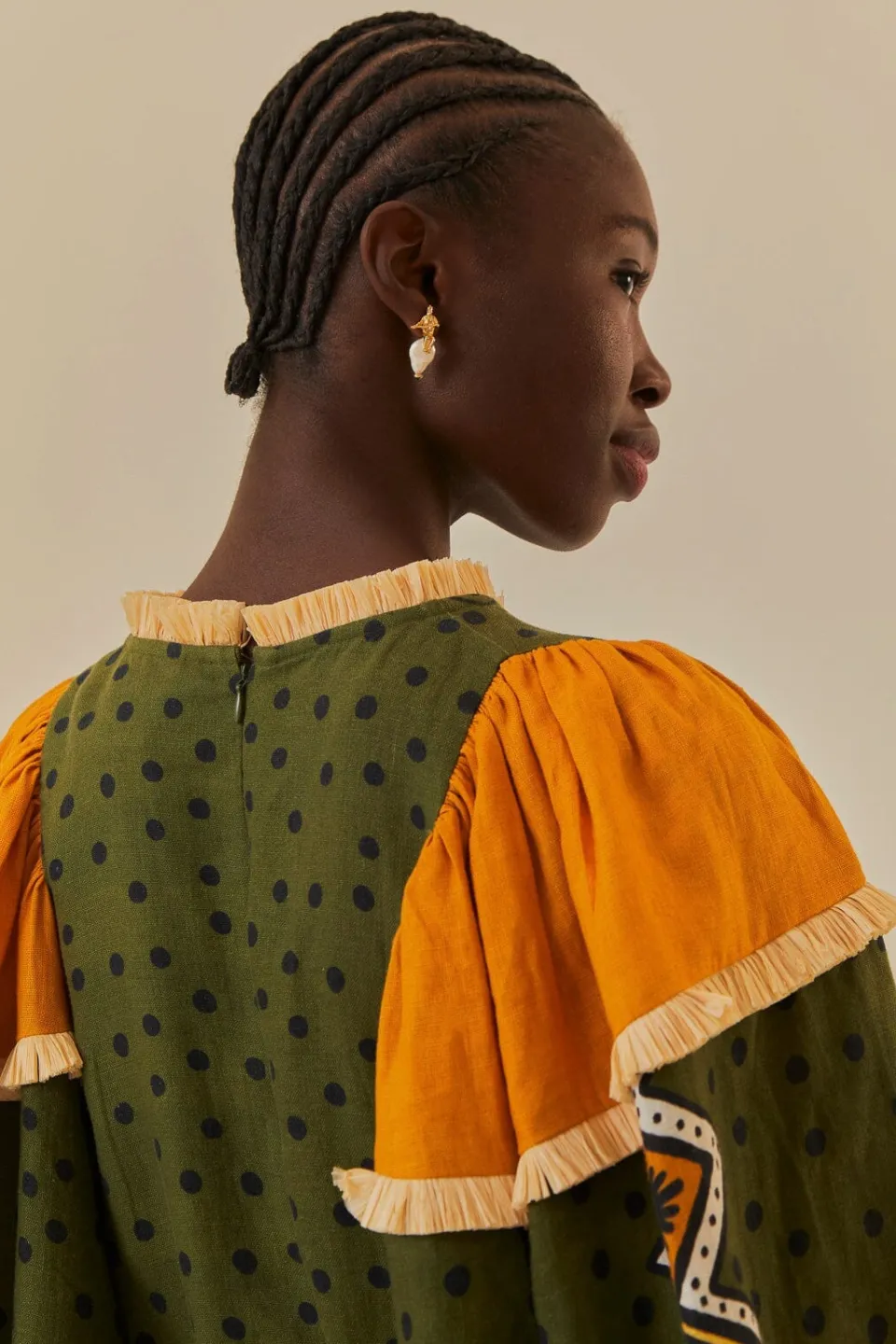 FARM Rio Robes Midi<Robe midi verte Creation à manches longues