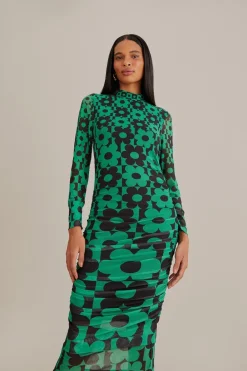 FARM Rio Robes Midi<Robe midi verte en tulle Lovedaisy