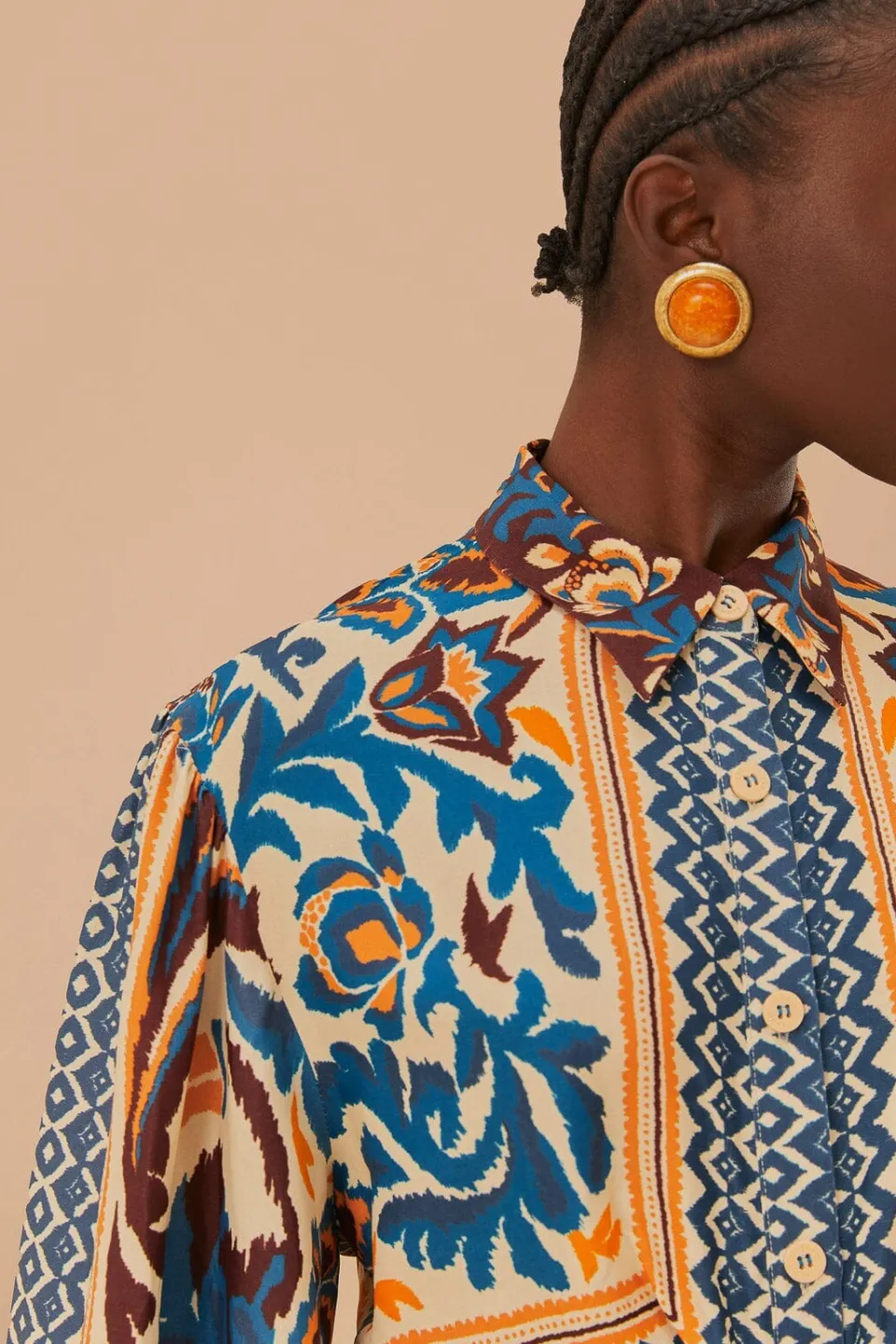 FARM Rio Robes Midi<Robe mi-longue à imprimé toucans et foulard sable