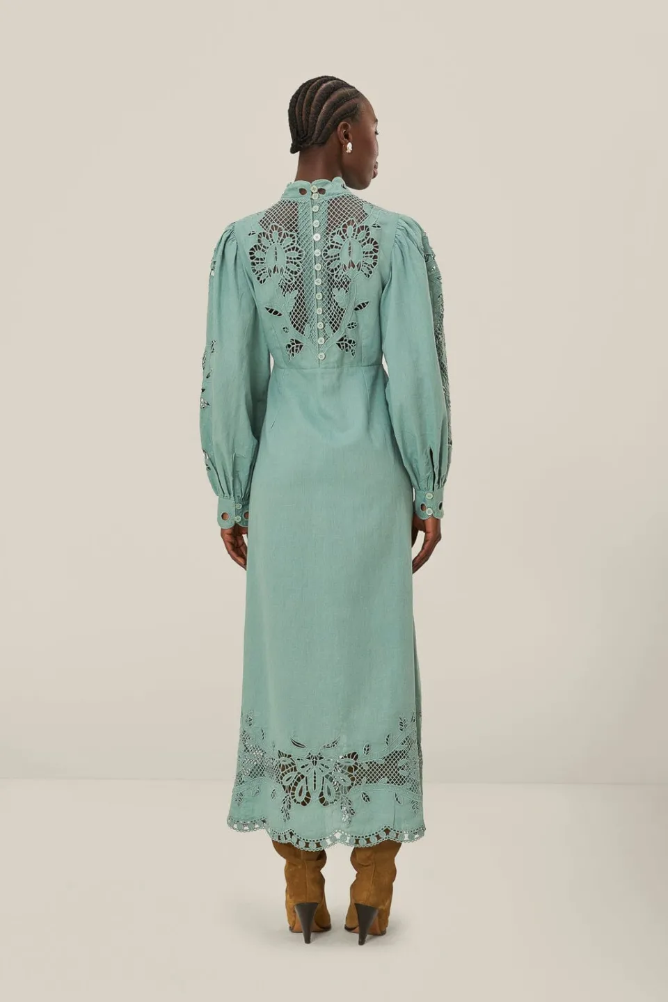FARM Rio Robes Midi<Robe mi-longue bleue à manches longues