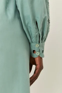 FARM Rio Robes Midi<Robe mi-longue bleue à manches longues
