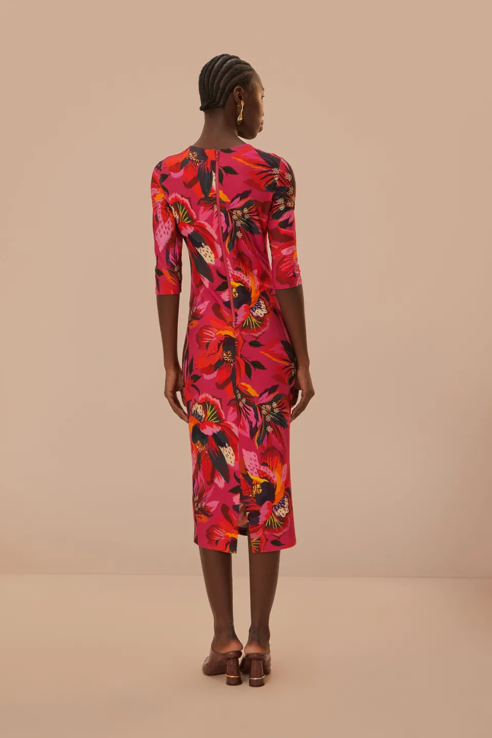 FARM Rio Robes Midi<Robe mi-longue en jersey à fleurs colorées