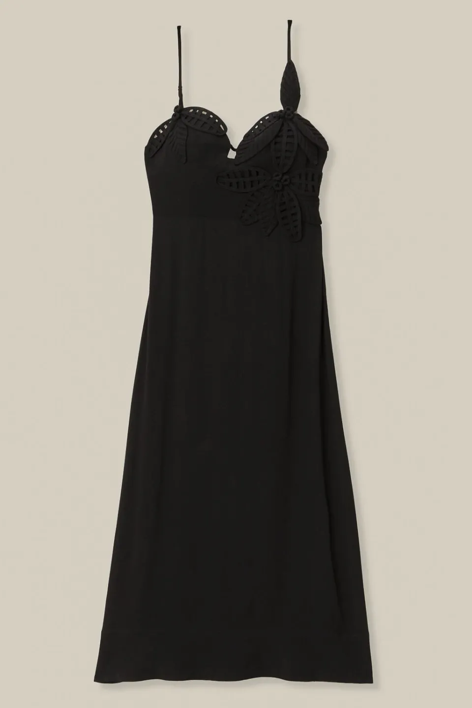 FARM Rio Robes Midi<Robe mi-longue noire à buste fleuri