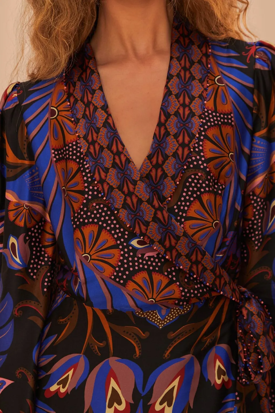 FARM Rio Robes Midi<Robe mi-longue noire à manches longues Heart Forest