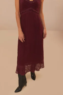 FARM Rio Robes Midi<Robe mi-longue sans manches en dentelle violette