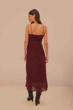 FARM Rio Robes Midi<Robe mi-longue sans manches en dentelle violette