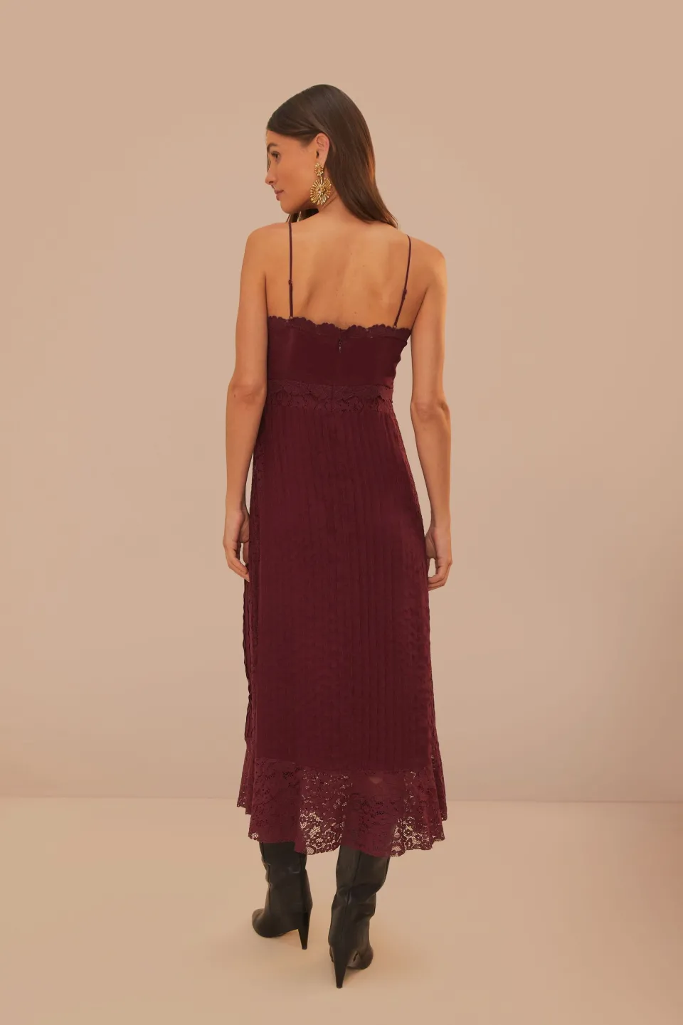 FARM Rio Robes Midi<Robe mi-longue sans manches en dentelle violette