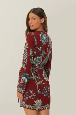 FARM Rio  Robes Courtes<Robe portefeuille courte rouge Tropical Landing