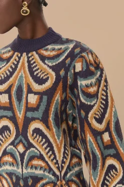 FARM Rio Pulls Et Sweat-shirts<Robe pull Ikat à motif ananas bleu