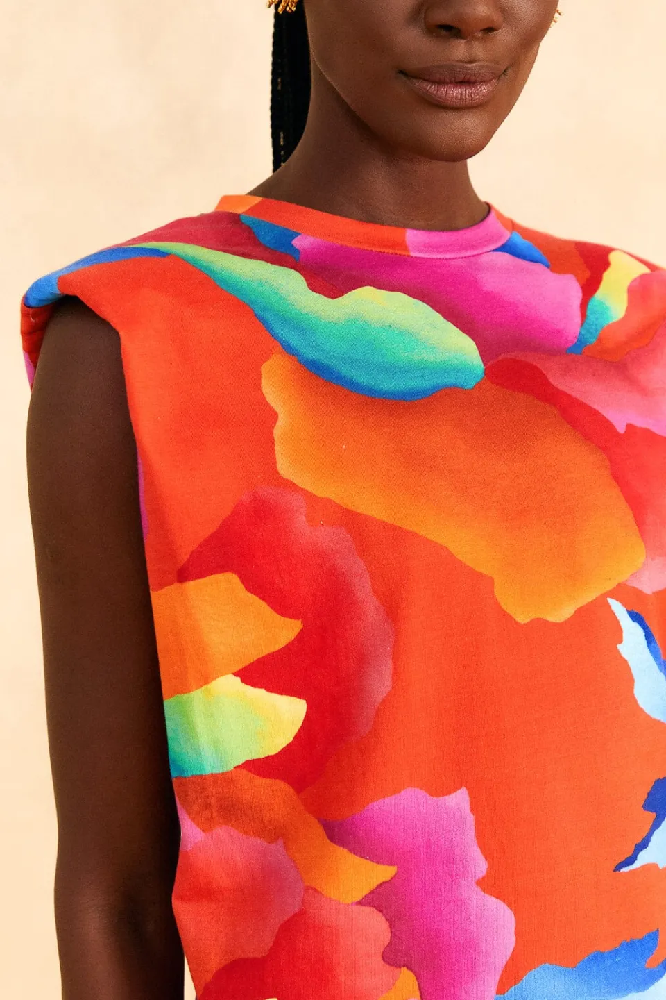 FARM Rio T-shirts|Robes Courtes<Robe t-shirt Chita rouge ombré
