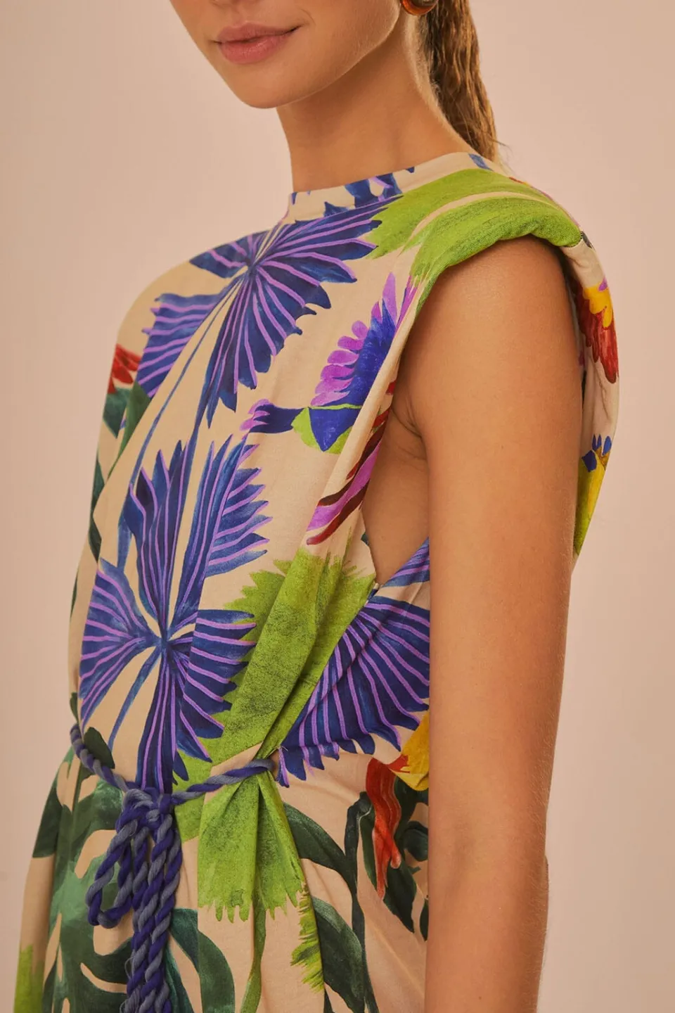 FARM Rio T-shirts<Robe T-shirt en coton biologique Sand Macaw Jungle