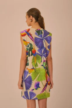 FARM Rio T-shirts<Robe T-shirt en coton biologique Sand Macaw Jungle
