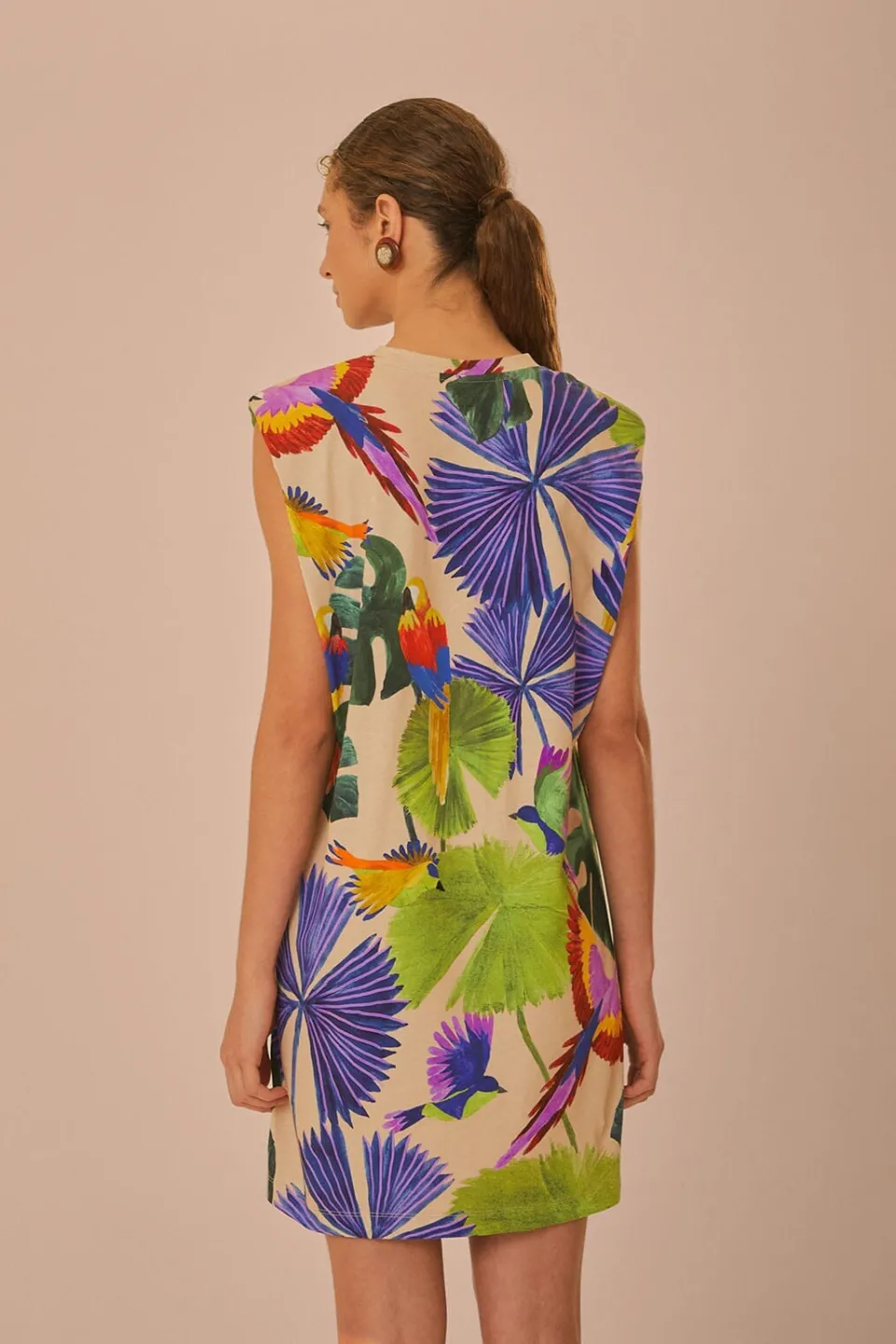 FARM Rio T-shirts<Robe T-shirt en coton biologique Sand Macaw Jungle