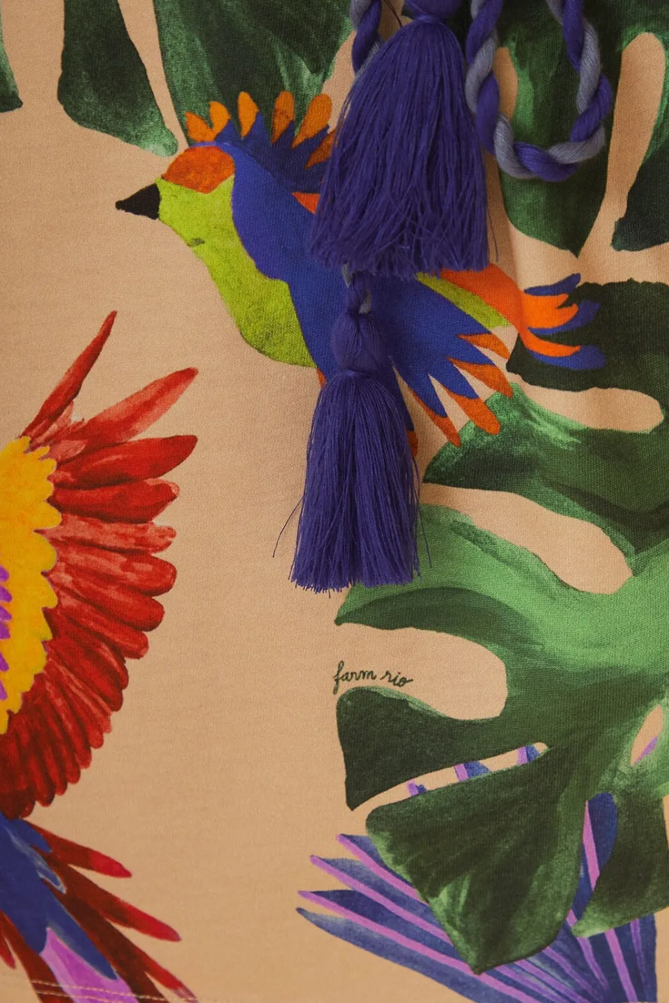FARM Rio T-shirts<Robe T-shirt en coton biologique Sand Macaw Jungle