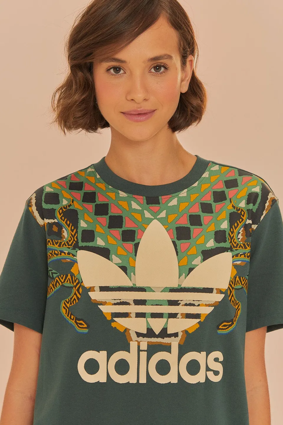 FARM Rio T-shirts<Robe t-shirt verte Adidas Farm Rio