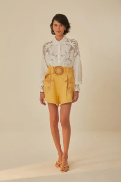 FARM Rio Shorts<Short avec ceinture en lin de qualité supérieure Banana Tree Euroflax™