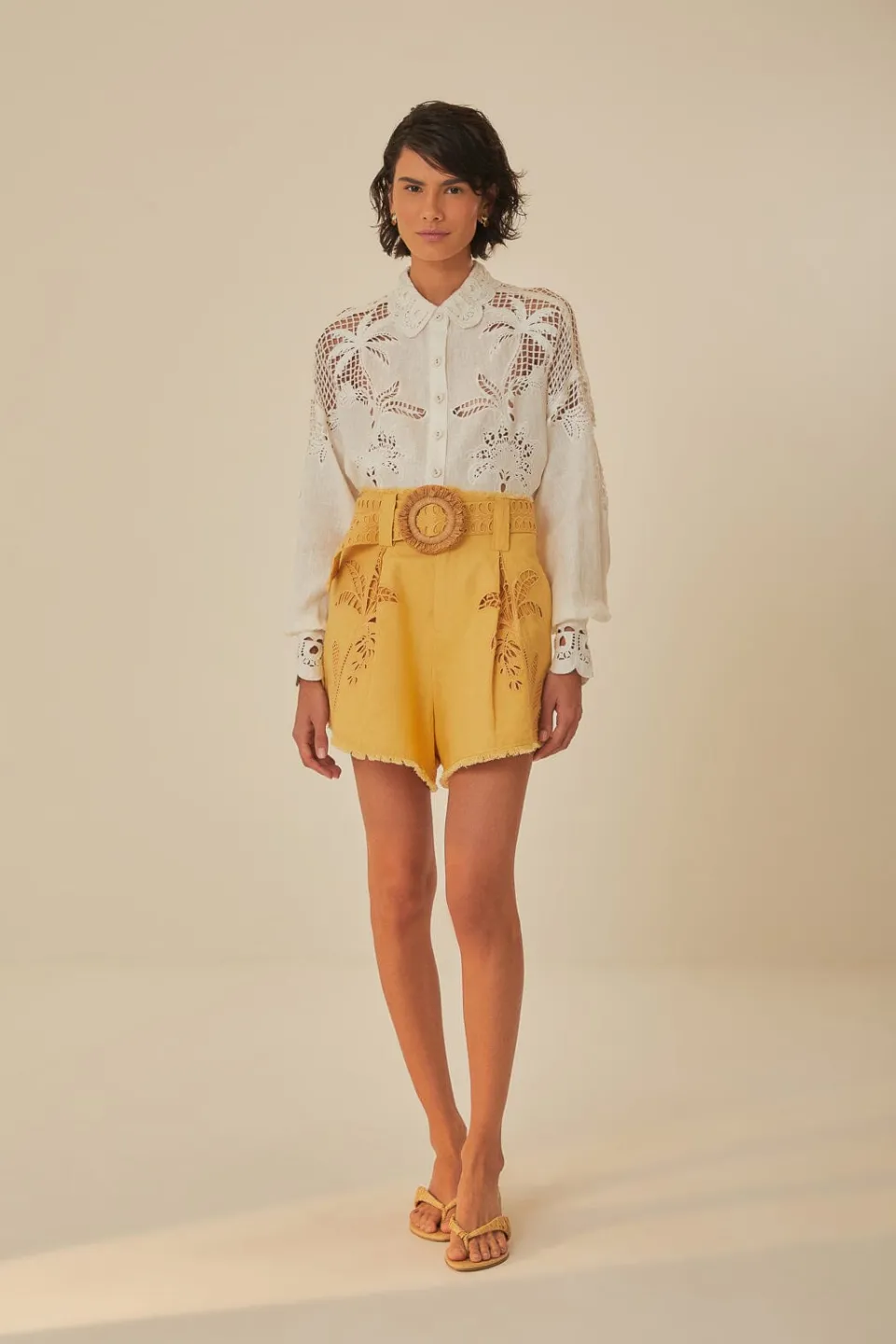 FARM Rio Shorts<Short avec ceinture en lin de qualité supérieure Banana Tree Euroflax™