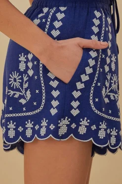 FARM Rio  Shorts<Short Brodé Bleu Marine