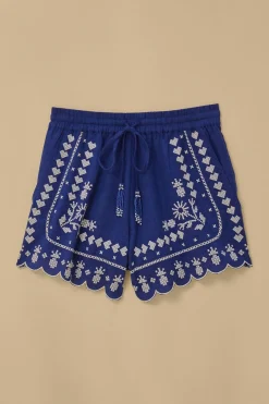 FARM Rio Shorts<Short Brodé Bleu Marine