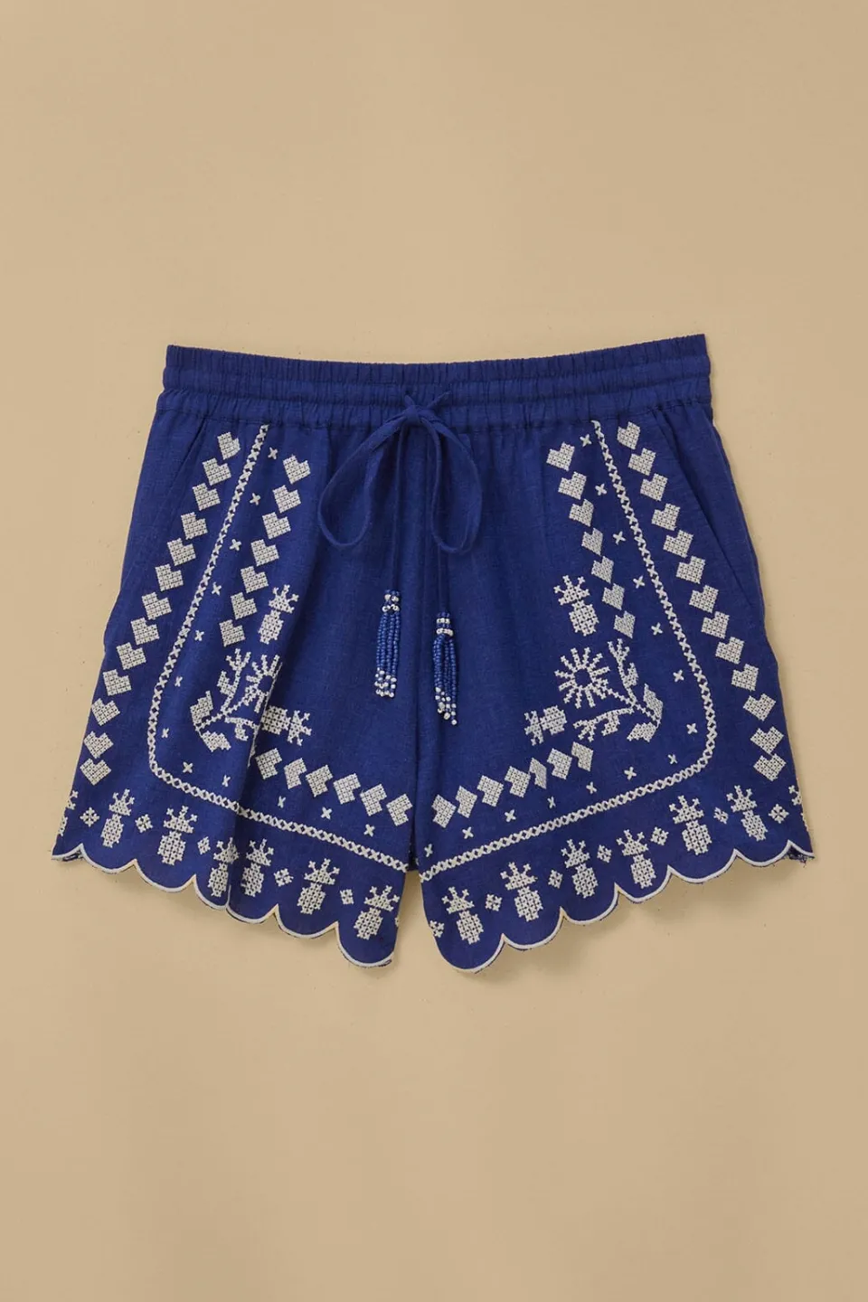 FARM Rio Shorts<Short Brodé Bleu Marine