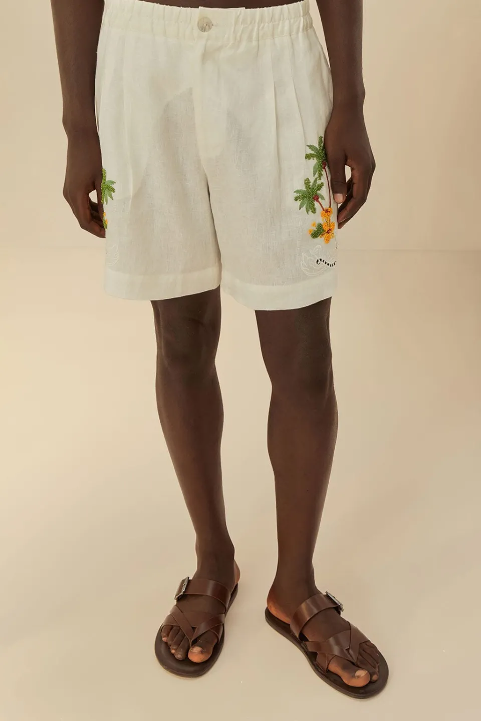 FARM Rio Shorts<Short en lin de qualité supérieure Euroflax™ brodé à destination tropi