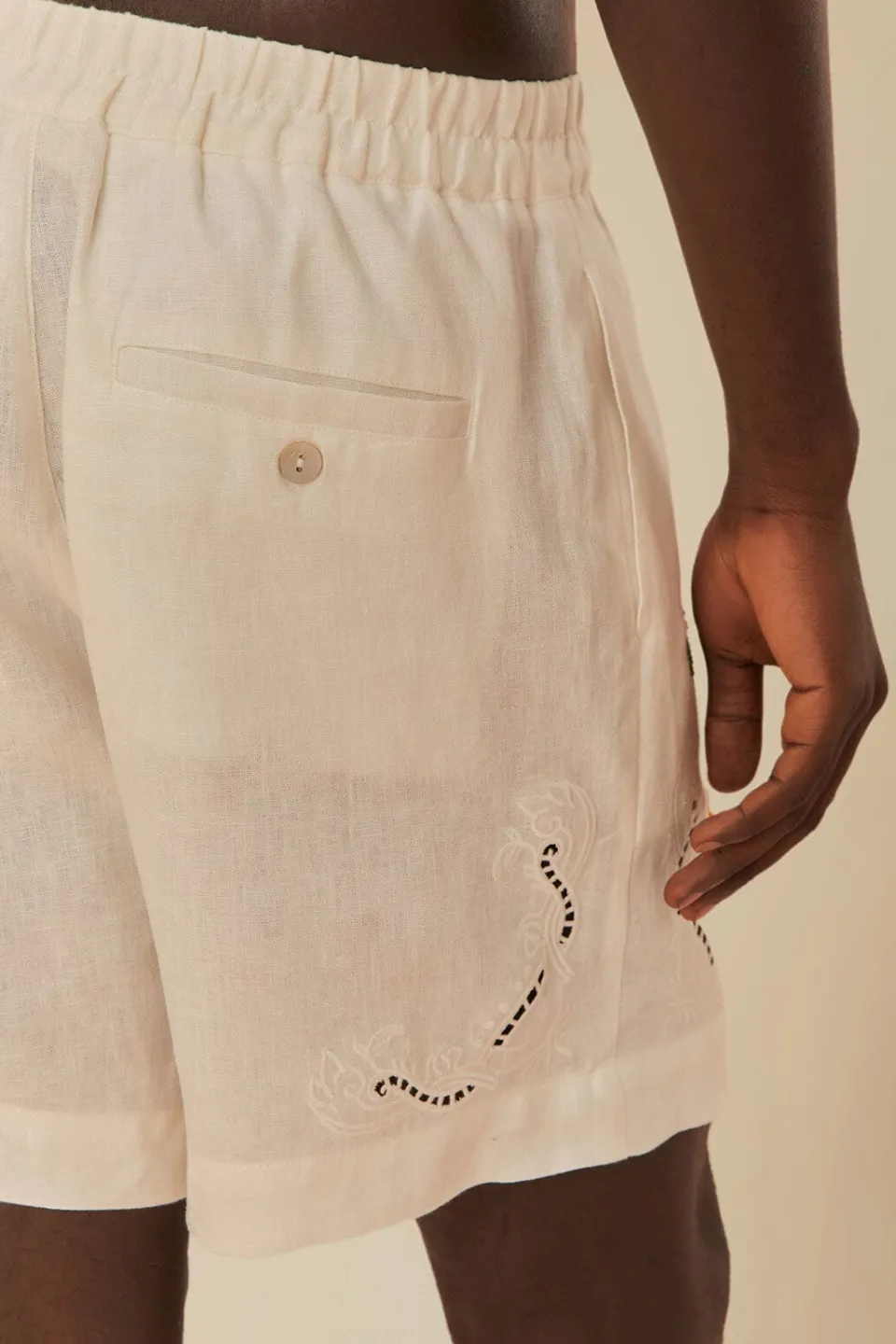 FARM Rio Shorts<Short en lin de qualité supérieure Euroflax™ brodé à destination tropi