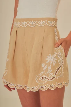 FARM Rio Shorts<Short en lin de qualité supérieure Euroflax™ brodé kaki