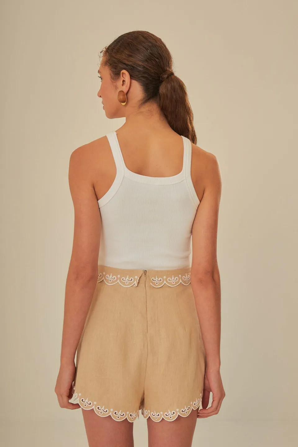 FARM Rio Shorts<Short en lin de qualité supérieure Euroflax™ brodé kaki