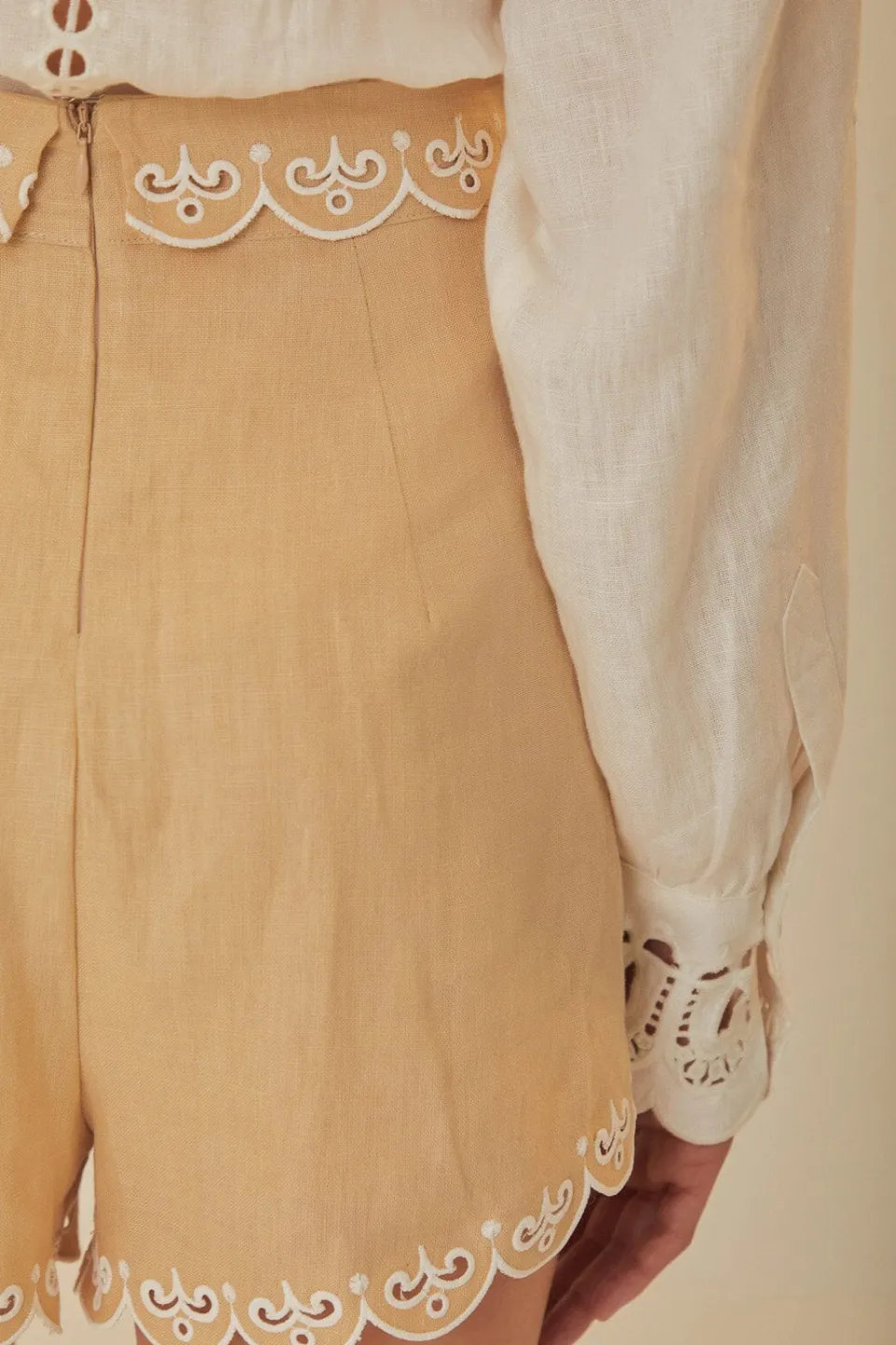 FARM Rio Shorts<Short en lin de qualité supérieure Euroflax™ brodé kaki