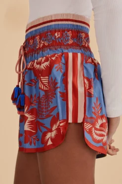 FARM Rio Shorts<Short en nylon bleu Lace Garden