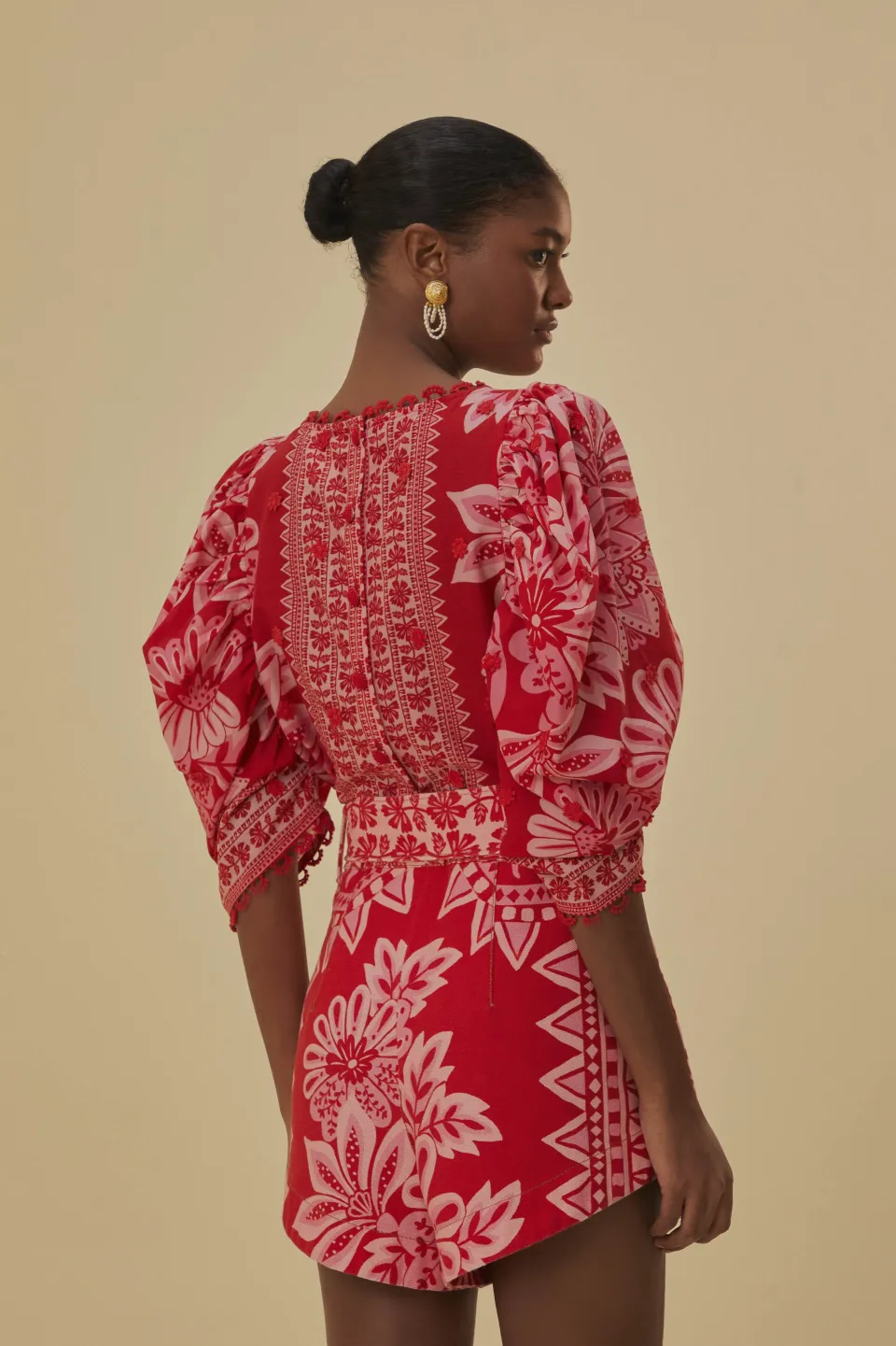 FARM Rio Shorts<Short Rouge Tapisserie Flora