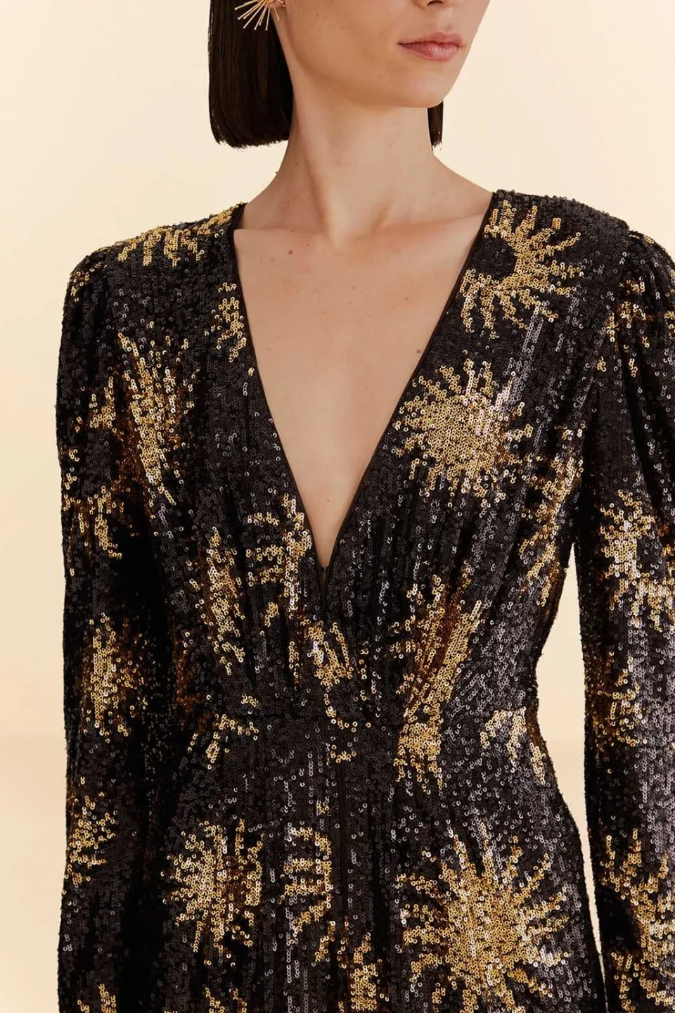 FARM Rio Combinaisons<Sunny Mood - Combinaison à sequins et col en V