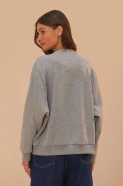 FARM Rio  Pulls Et Sweat-shirts<Sweat-shirt gris Farm Rio