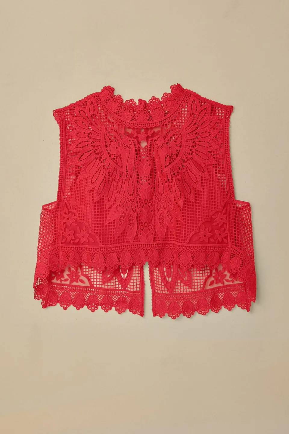 FARM Rio Hauts Courts<Top Sans Manches Guipure Toucan Rouge