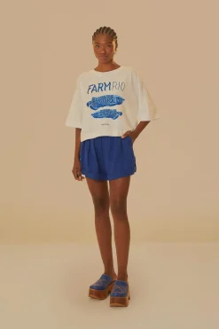 FARM Rio T-shirts<T-shirt blanc en coton biologique Farm Rio