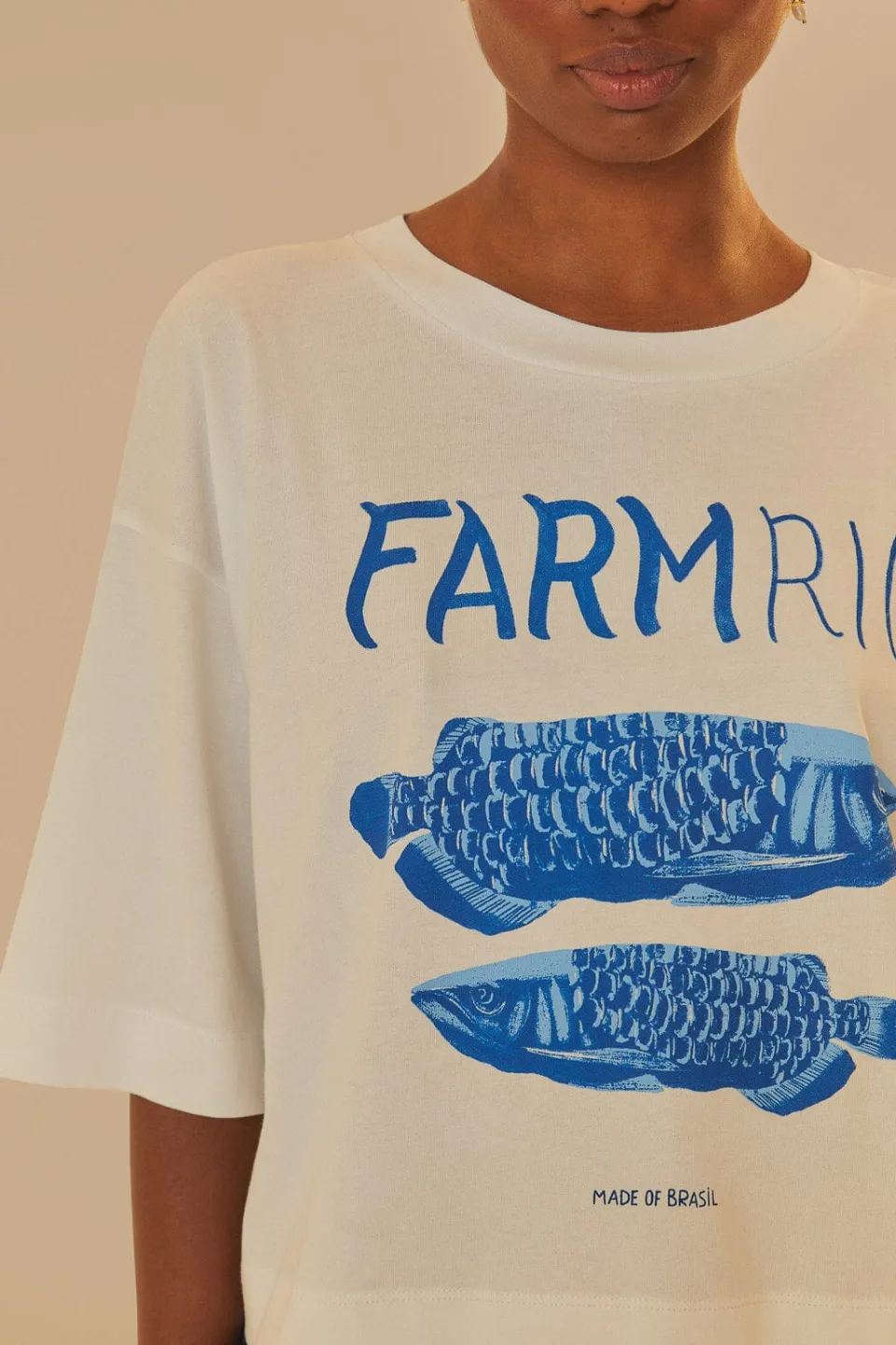 FARM Rio T-shirts<T-shirt blanc en coton biologique Farm Rio