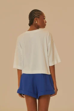 FARM Rio T-shirts<T-shirt blanc en coton biologique Farm Rio