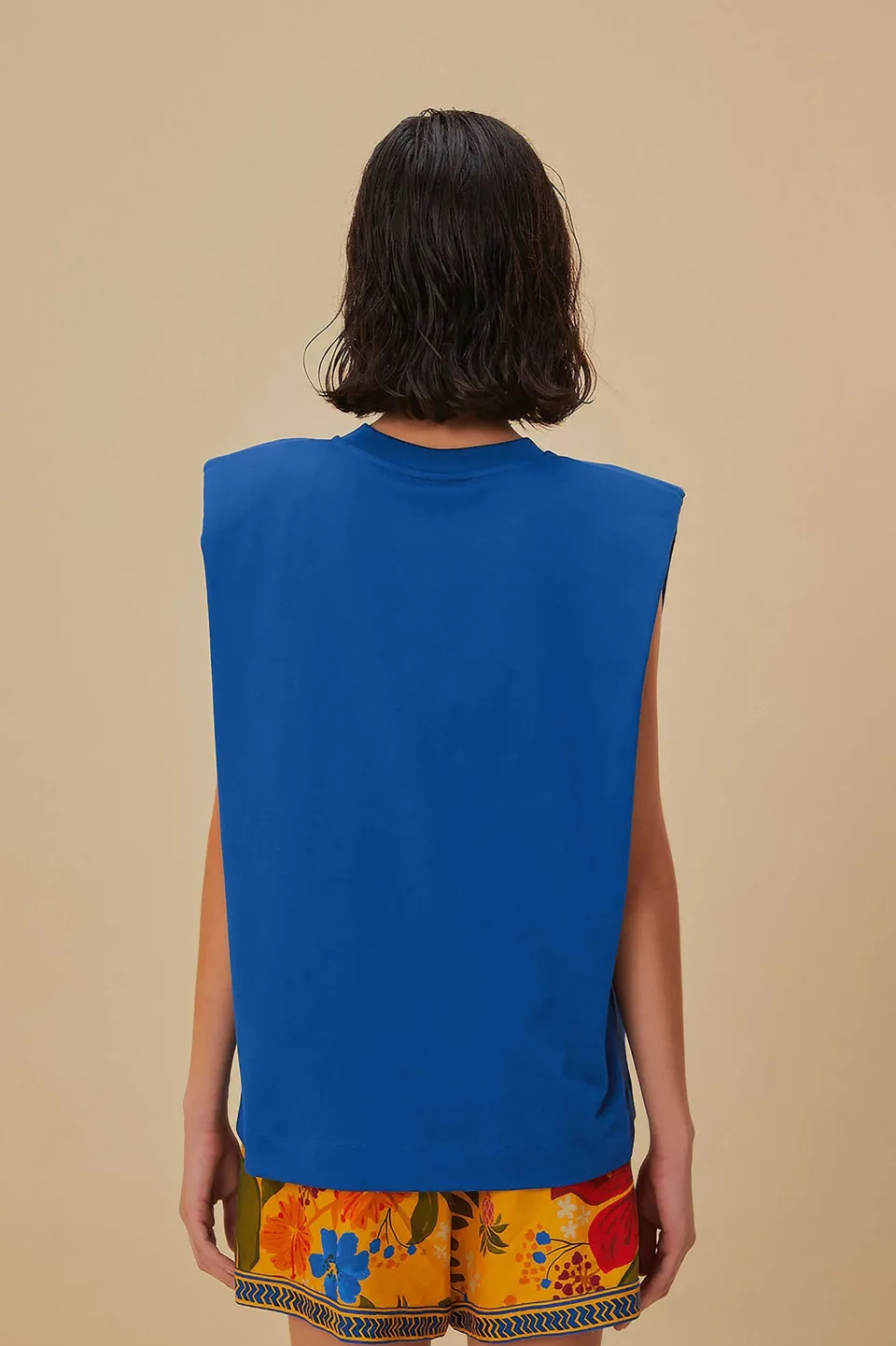 FARM Rio T-shirts<T-shirt bleu en coton biologique avec épaulettes Nature Lovers