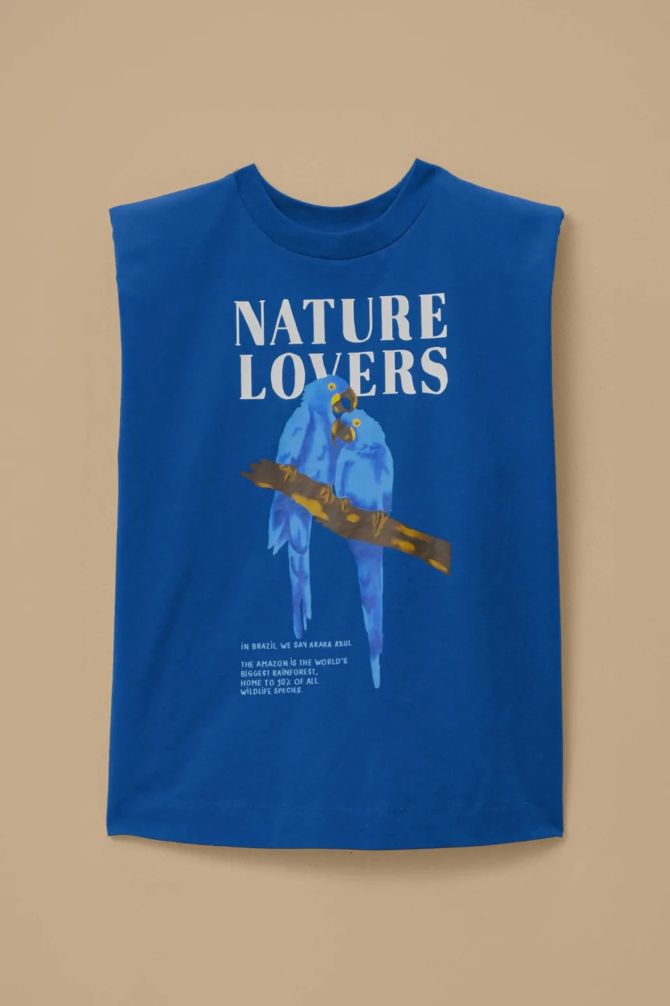 FARM Rio T-shirts<T-shirt bleu en coton biologique avec épaulettes Nature Lovers