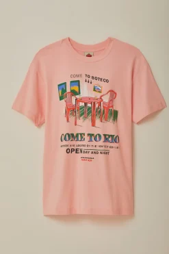FARM Rio T-shirts<T-shirt décontracté en coton biologique rose Come To Rio